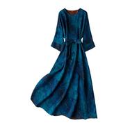 HangErFeng Vestito traspirante 3017 del jacquard stampato di seta della nuvola profumata delle donne, nero, L