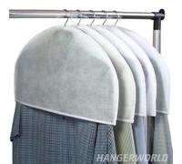 HANGERWORLD 20 Copertura Spalla Bianca in Polipropilene Traspirante con Cerniera