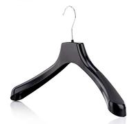 HANGERWORLD 20 Grucce Appendiabiti 42cm in Plastica Nera con Spalline Larghe 4cm per Cappotti e Giacche