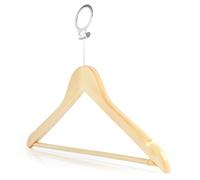 Hangerworld - 20 grucce in legno per hotel, con anello di sicurezza e barra per pantaloni, 45 cm