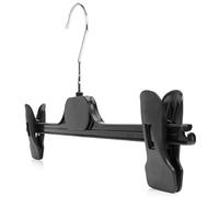 Hangerworld 20 Grucce in Plastica Nera 35cm con Pinze Regolabili per Appendere Gonne e Pantaloni