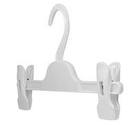 HANGERWORLD 20 Grucce per Bambini 28cm in Plastica Bianca con Pinze Regolabili per Gonne e Pantaloni