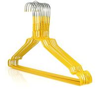 Hangerworld 25 Grucce Appendiabiti 40cm in Metallo Cromato Giallo Salvaspazio per Casa e Lavanderia