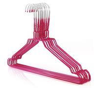 HANGERWORLD 25 Grucce Appendiabiti Rosa 40cm in Metallo Cromato Salvaspazio per Casa e Lavanderia