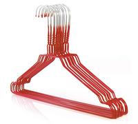 Hangerworld 50 Grucce Appendiabiti 40cm in Metallo Cromato Rosso Salvaspazio per Casa e Lavanderia