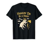 Hangin' On By a Hoof - Cartoon Mountain Goat Graphic Maglietta