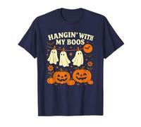 Hangin' With My Boos Carino Halloween Fantasma Zucche Maglietta