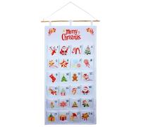 Hanging Advvent Calendar With Pockets, Hangable Fabric Calendar With Pockets, 24-Day Christmas Storage Bag For Classroom Kindergarten Bedroom Nursery Living Room Candy Chocolate