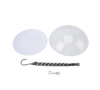 Hanging Bird Bath Feeder, Squirrel Proof Outdoor Bird Feeder with Rain Cover, Wide Shallow Bowl for Multiple Birds, Includes Chains and Hook for Garden Patio Balcony