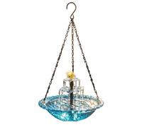 Hanging Bird Bath Solar Fountain - 45cm Outdoor Water Basin | Decorative Hanging Bird Feeder with Solar Pump - ABS Material | Garden Patio Terrace Hummingbird Bath Fountain Decor