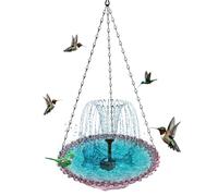 Hanging Bird Feeder, Bird Bath Solar Fountain, 9.25x18.11 Inches Size Comfortably and Portable, Outdoor Garden Wildlife Decor for Yard Porch Landscape Patio, Bronze