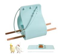 Hanging Bird Feeder - Silicone Feeding Bowl | Wooden Perch Feeder with Adjustable Strap for Garden Viewing, Outdoor Wildlife Dish with Portable Design, Backyard Bird Watching Accessory for Patio