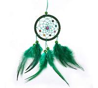 Hanging Drop Feathers Dream Catcher Hangings Fresh Ornaments Car Gifts Simple Creative Vintage Home Decorations Bedroom Decor(Green)