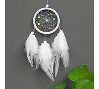 Hanging Drop Feathers Dream Catcher Hangings Fresh Ornaments Car Gifts Simple Creative Vintage Home Decorations Bedroom Decor(White)
