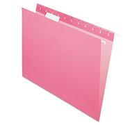 Hanging File Folders, 1/5 Tab, Letter, Pink, 25/Box - NUOVO
