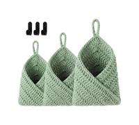 Hanging Fruit Basket 3-Pack, Cotton Woven Farmhouse Storage Baskets