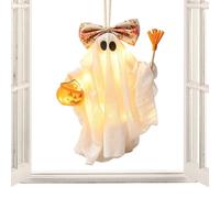 Hanging Glow Ghost Decoration - LED Halloween Ornament | Fabric Craft