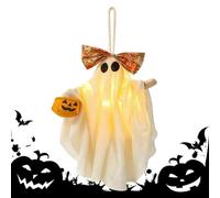 Hanging Glow Ghost Decoration - LED Halloween Ornament | Fabric Craft