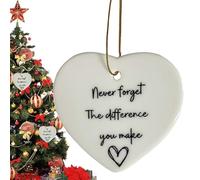 Hanging Heart Ornament - regalo in ceramica, Message Decor pezzo | Decorazione significativa fascino, festa 'amicizia per zaino, borsa della scuola, tavolo memory, token
