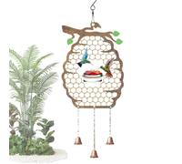Hanging Hummingbird Feeder With Wind Chime Metal Bird Feeder 1 Piece