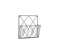 Hanging Magazine Rack Metal Magazine Rack, Newspaper Rack Newspaper Basket Wall Mounted Magazine Rack with 2 Hooks for Magazines, Books and Office Doc