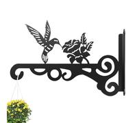 Hanging Plant Hook, Outdoor Hummingbird Bracket Hanger, Decorative Garden Lantern Support System, Heavy Duty Metal Planter Holder Arm, Artistic Nature Inspired Hook Design, Patio Balcony Plant