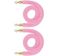 Hanging Queue Divider Crowd Control Barrier Rope with Gold Hooks,Twisted Stanchion Velvet Rope, for Hotels Front Lobby, Easy to Install(Pink,2.5m/8.2ft/98.4inch)