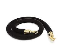Hanging Ropes Crowd Control Stanchion Ropes,Black Velvet Stanchion Rope Barrier Golden Hook, VIP Rope for Arenas/Red Carpet Events/Arenas(Length 155cm/5ft)