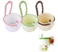 Hanging Sink Drain Basket Faucet Mounted Kitchen Strainer with Press Dump Waste Collector Space Saving Sink Organizer for Food Scraps Vegetable Rinse Kitchen Use (3-in-1)