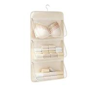 Hanging Storage Bags - Large Capacity Foldable Wardrobe Purse Holder | Space-Saving 3-Pocket Mesh Container With Hook Suitable For Homes, Bedrooms, Dorms, Closets, Entryways, And Schools