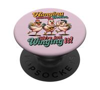 Hanging With My Besties Funny Friends Night Out Pollo PopSockets PopGrip Adesivo