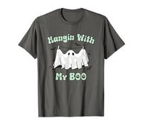 Hanging with My Boos Halloween Ghost Spooky Design Spettrale Maglietta