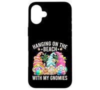 Hanging With My Gnomies For Beach Lovers Funny Summer Gnome Custodia per iPhone 16 Plus