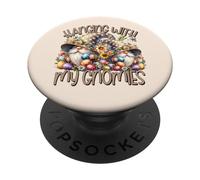 Hanging With My Gnomies On Easter Day Unique Spring Gnome PopSockets PopGrip Adesivo