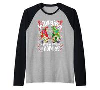 Hanging with My Gnomies with Colorful Christmas Lights GNOME Maglia con Maniche Raglan