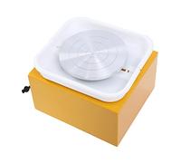 HANGKAI Mini disco ceramico in ceramica, 10 cm, giradischi 2000 giri/min, con bacino in ABS rimovibile, disco per ceramica, macchina per ceramica (giallo)