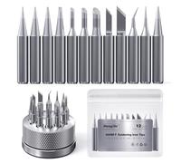 HANGLIFE 900M Punte Saldatore Stagno con Supporto - 12 Pezzi per Stazioni di Saldatura - Punte di Saldatura di Ricambio per Attrezzature e Accessori per Saldatura