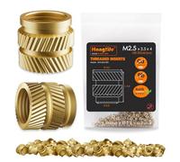 HANGLIFE Inserti Filettati a Caldo, M2.5 Inserto Filettato per Componenti di Stampa 3D e Parti in Plastica - Dadi Scanalati Metrici in Ottone (100 Pezzi)