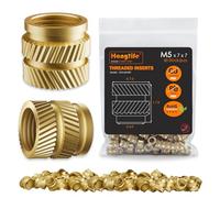 HANGLIFE Inserti Filettati a Caldo, M5 Inserto Filettato per Componenti di Stampa 3D e Parti in Plastica - Dadi Scanalati Metrici in Ottone (50 Pezzi)