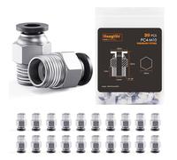 HANGLIFE PC4-M10 Connettori per Tubo PTFE, Raccordi Rapidi Push-to-Connect, Accoppiatore Pneumatico per Filamento da 1,75 mm, Adattatore Push-Fit - Accessori per Stampanti 3D (Pacco da 20)