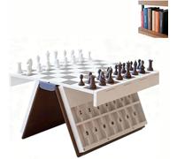 Hangman Game Book, set di scacchi magnetico Playbook'd e archiviazione di giochi da tavolo, backgammon stampato in 3D e sfida di ortografia per adulti, famiglia, viaggio, festa - perfetto come Chess