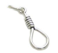 Hangmans Noose charm in argento sterling .925 x 1 Hangman Pendente a morte Hang