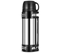 Hangrow Borraccia termica sottovuoto da 1,5 l, grande capacità, in acciaio inox, per bevande calde + coperchio per tazza da caffè con manico, fiaschetta da viaggio