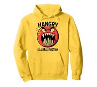 Hangry è Una Vera emozione: Divertente Mostro dell'umore del Cibo Felpa con Cappuccio, Unisex per Adulti, Limone, XXL