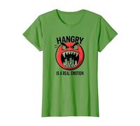 Hangry è Una Vera emozione: Divertente Mostro dell'umore del Cibo Maglietta, Donna, Erba, XL