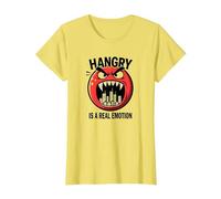 Hangry è Una Vera emozione: Divertente Mostro dell'umore del Cibo Maglietta, Donna, Limone, L