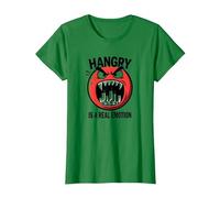 Hangry è Una Vera emozione: Divertente Mostro dell'umore del Cibo Maglietta, Donna, Verde Mela, XXL