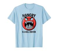 Hangry è Una Vera emozione: Divertente Mostro dell'umore del Cibo Maglietta, Uomo, Celeste, L