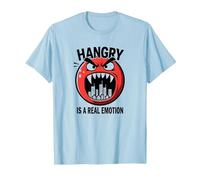 Hangry è Una Vera emozione: Divertente Mostro dell'umore del Cibo Maglietta, Uomo, Celeste, S