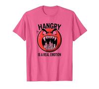 Hangry è Una Vera emozione: Divertente Mostro dell'umore del Cibo Maglietta, Uomo, Rosa mélange, L
